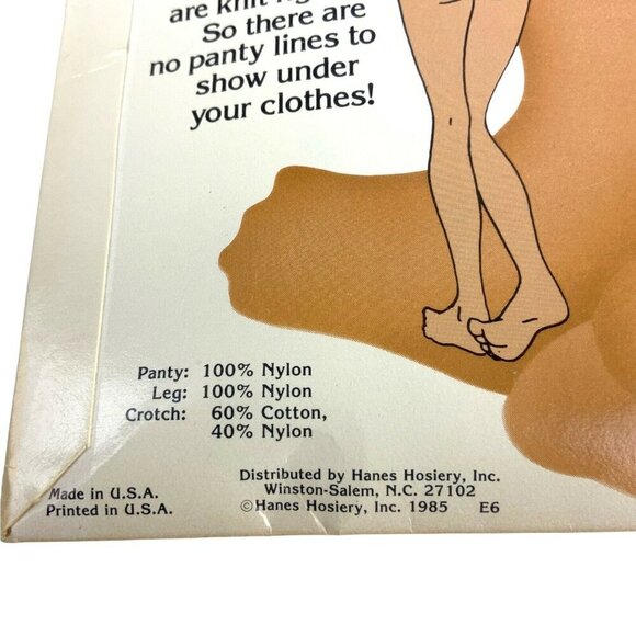 Vintage Underalls Pantyhose Size CD Beige Panty Suntan Legs Sandalfoot 1985 - Picture 3 of 4
